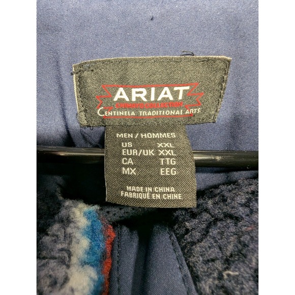 Chimayo Ariat Fleece Jacket Mens Size XXL Sherpa Full Zip‎ Aztec Western Cowboy - Picture 3 of 12